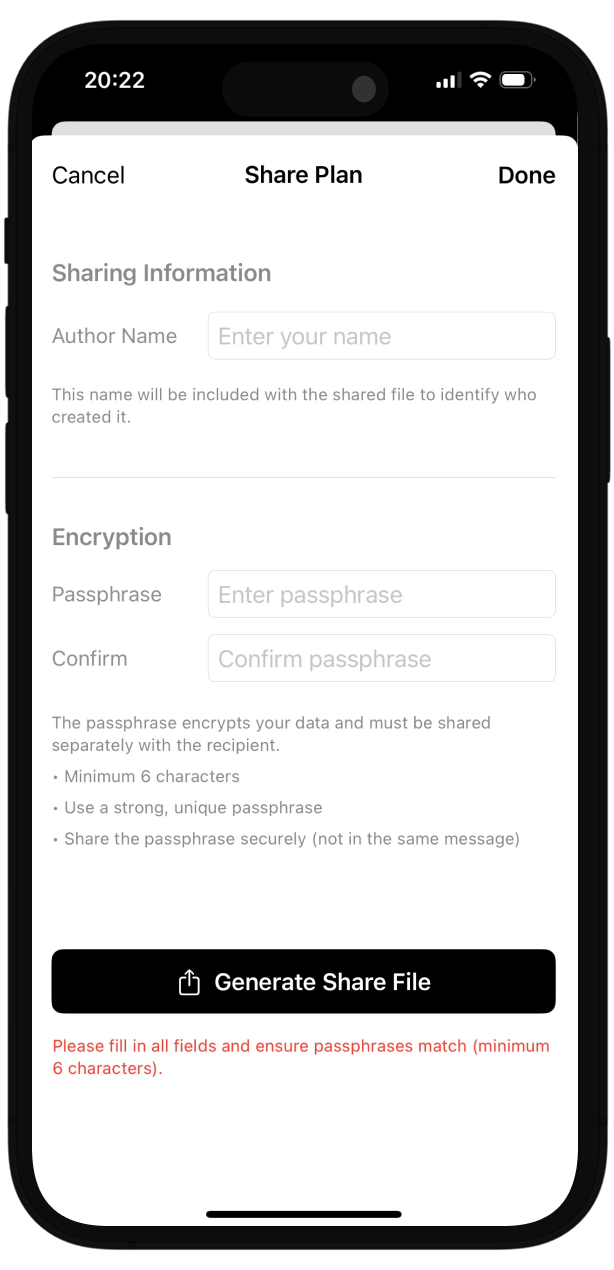 Secure Sharing and Backups screenshot