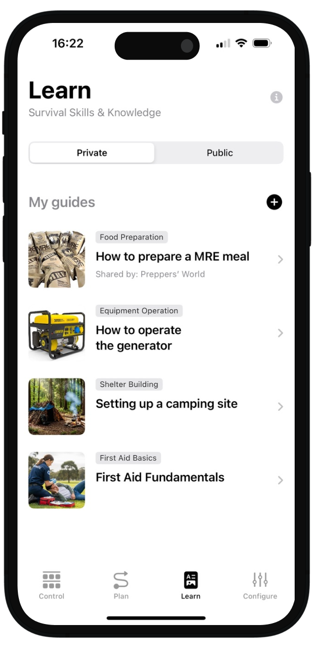 Survival Knowledge Articles screenshot